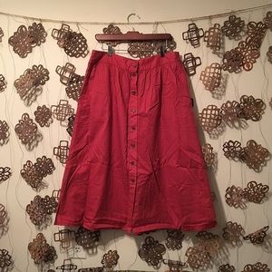 Madewell Button-Front Midi Skirt Size 14